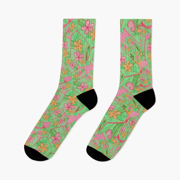 Item preview, Hibiscus Flowers Collage - Spring Green designed and sold by Emily Boynton.