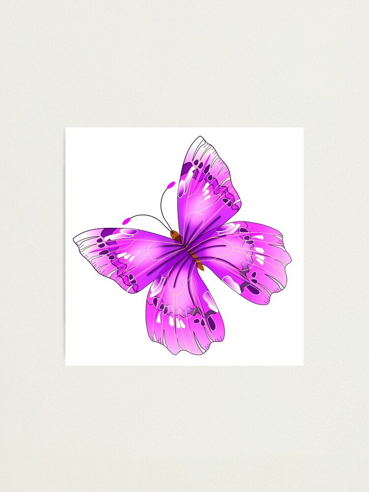 Lámina fotográfica «Emoji Mariposa Morada» de Photography-Art | Redbubble