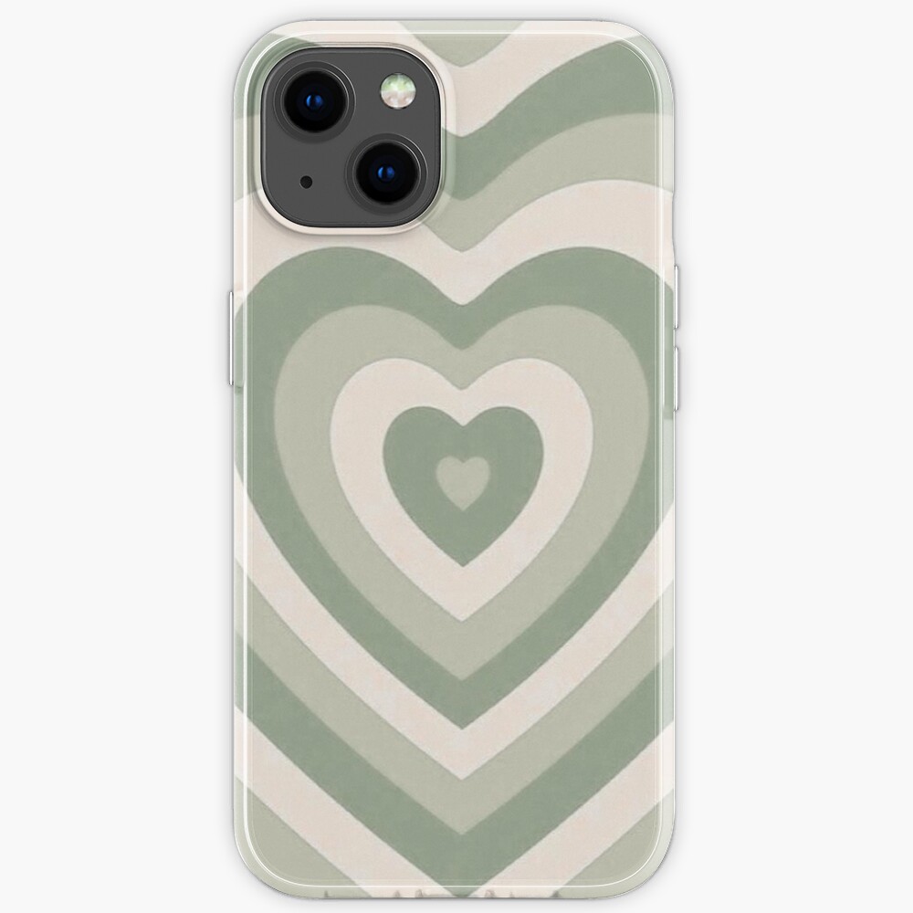 sage green latte heart iPhone Case
