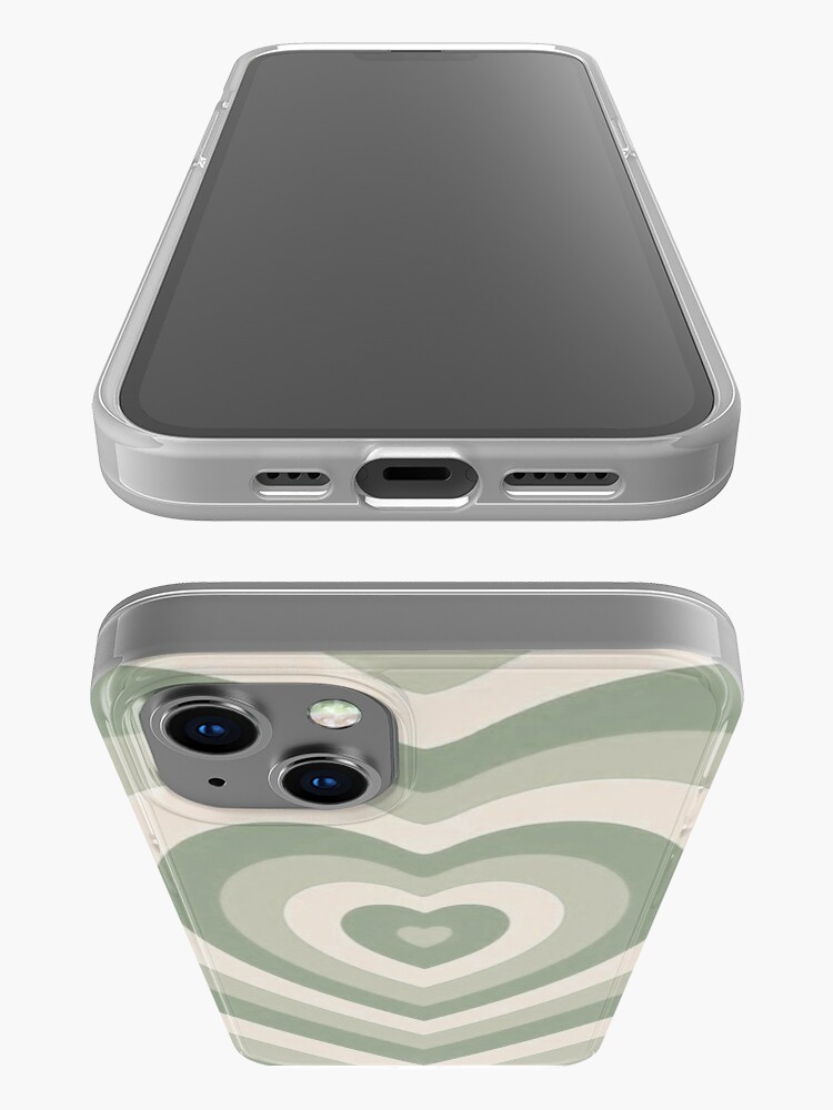 Alternate view of sage green latte heart iPhone Case