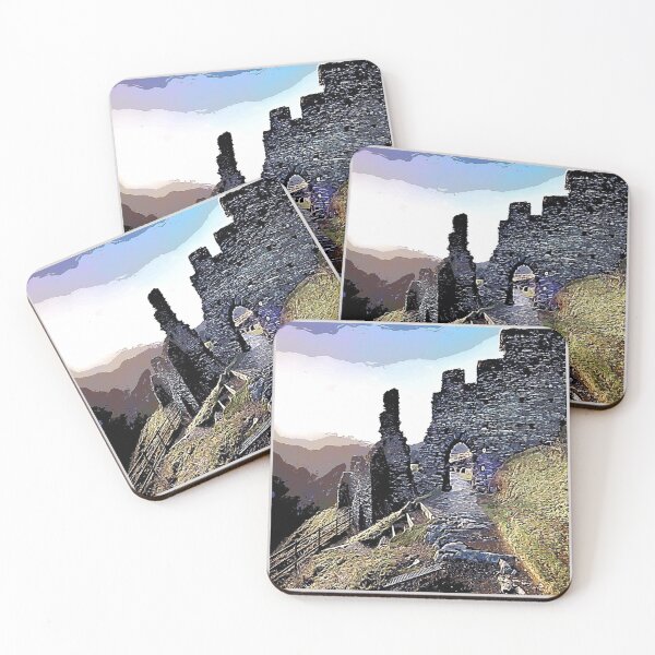 Item preview, Ruined Tintagel Castle illustration designed and sold by PositiveStudio.