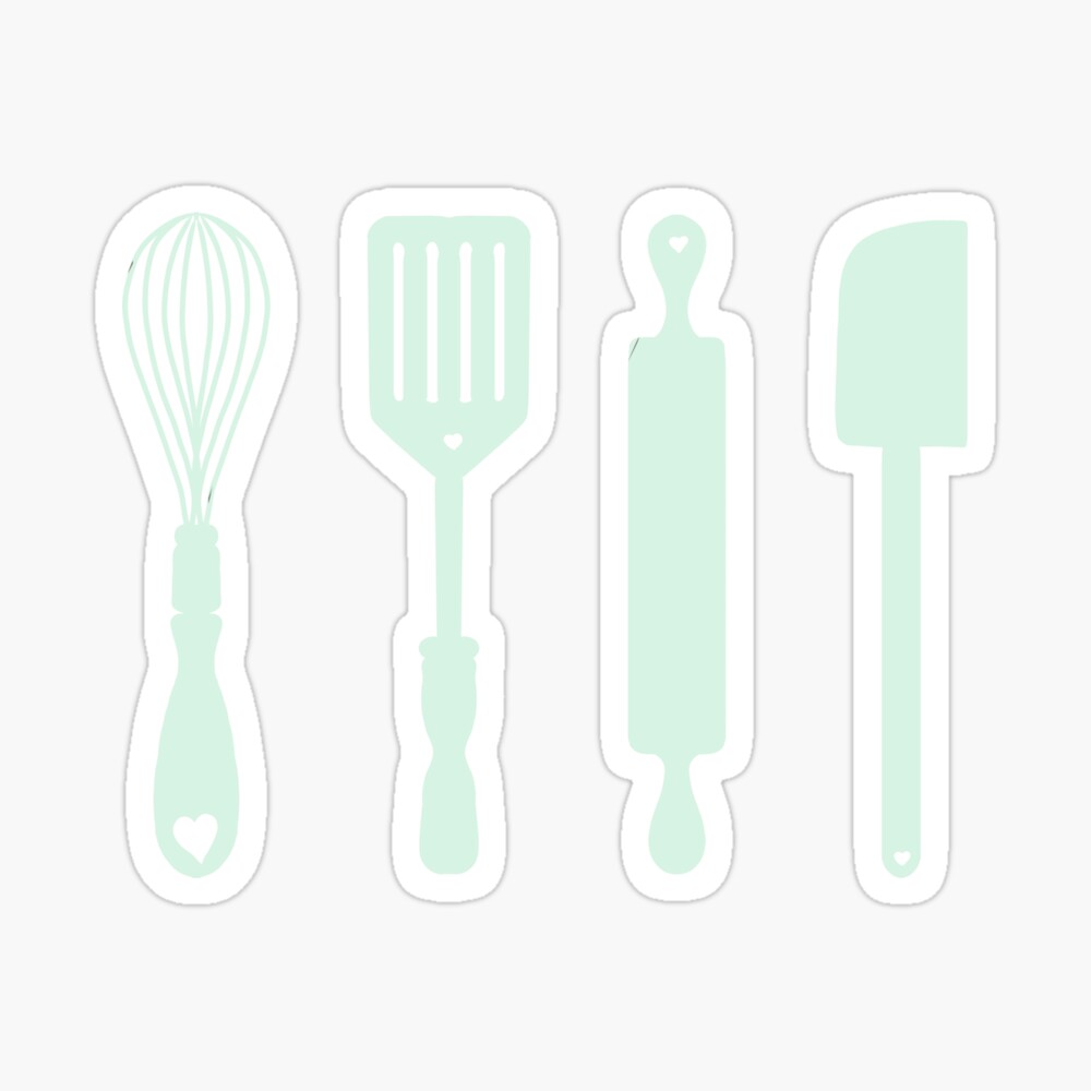 Kitchen Utensils (Yellow) Sticker for Sale by ArtByDecember