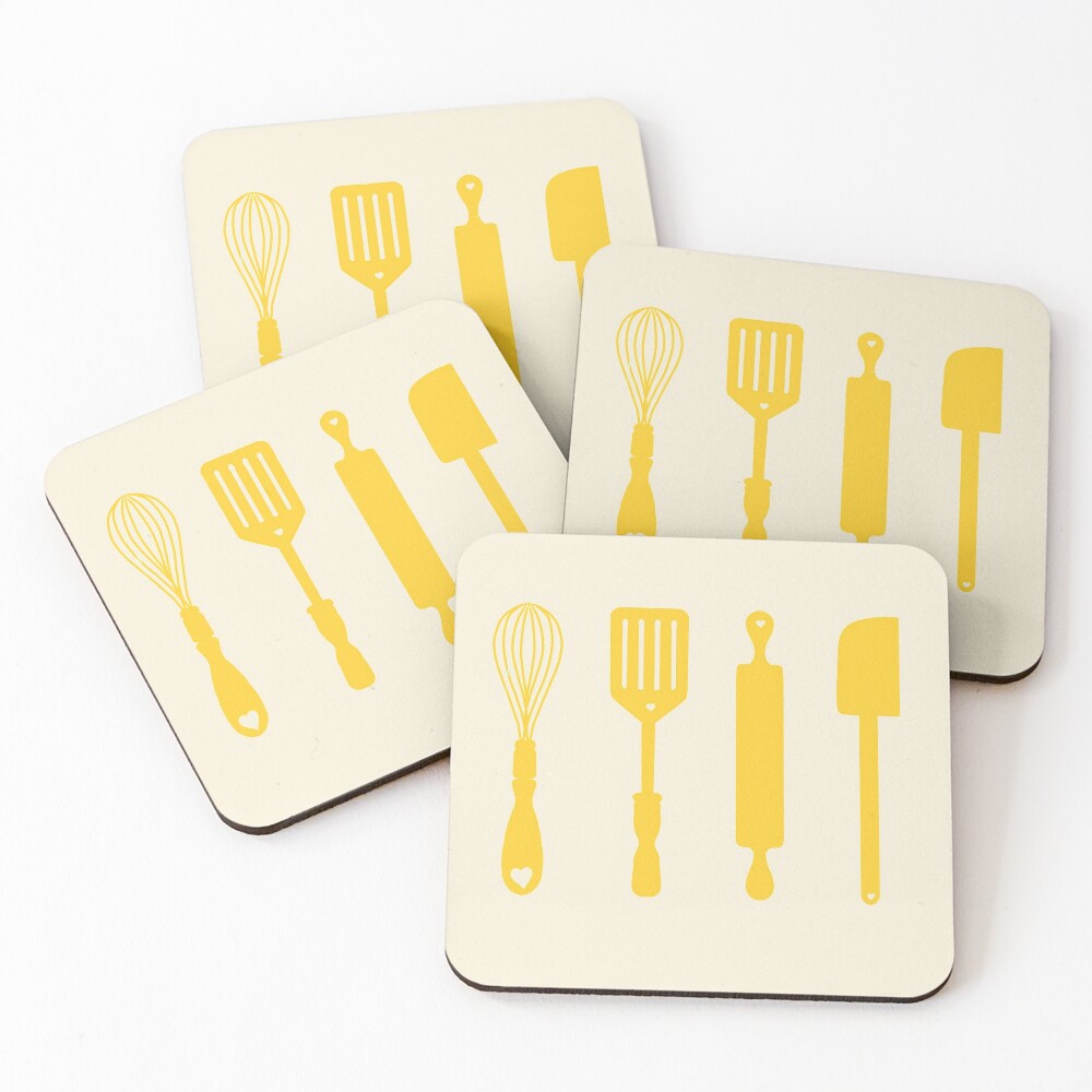 Kitchen Utensils (Yellow) Sticker for Sale by ArtByDecember