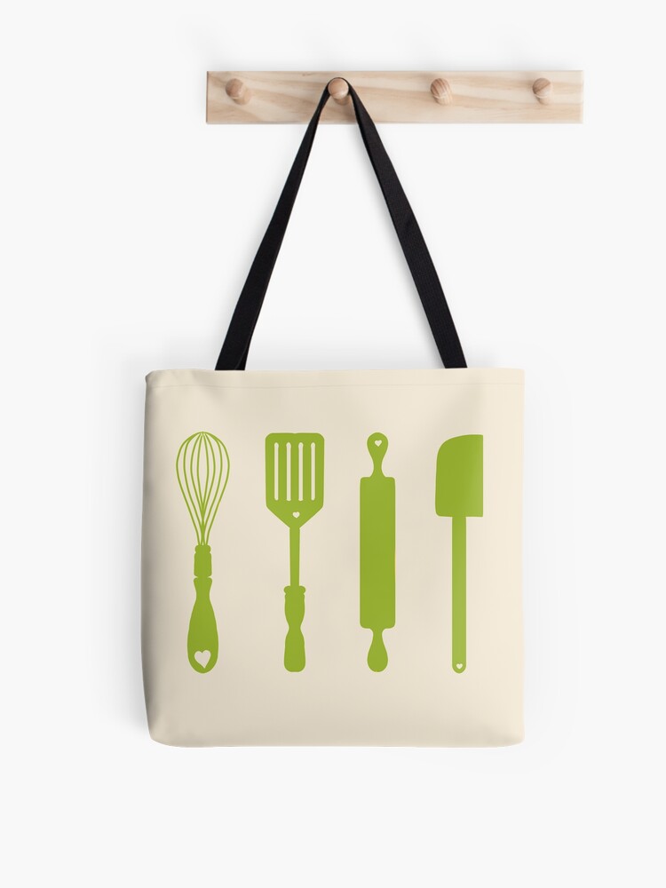 Kitchen Utensils (Green) Art Print for Sale by ArtByDecember