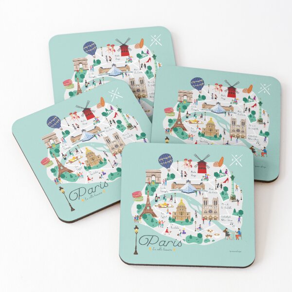 Item preview, Paris Ilustrated Map designed and sold by PrismasDesign.