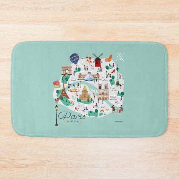Item preview, Paris Ilustrated Map designed and sold by PrismasDesign.