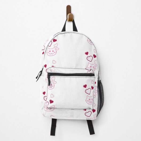 Item preview, Cute pink cat and hearts designed and sold by wineandwords.
