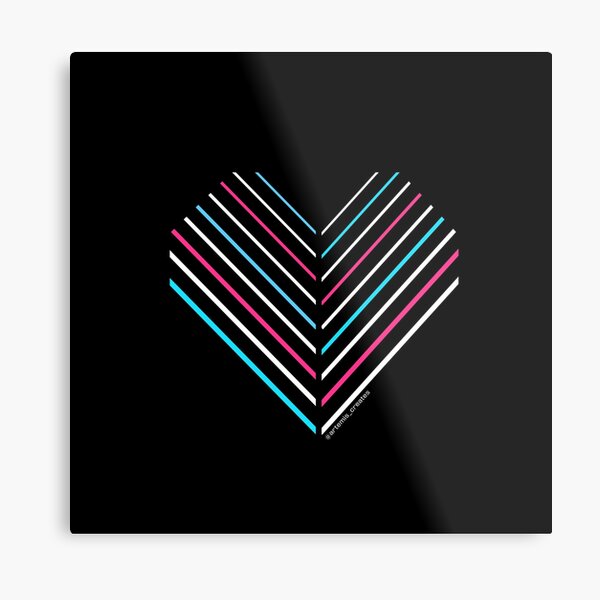Neon Trans Heart Metal Print