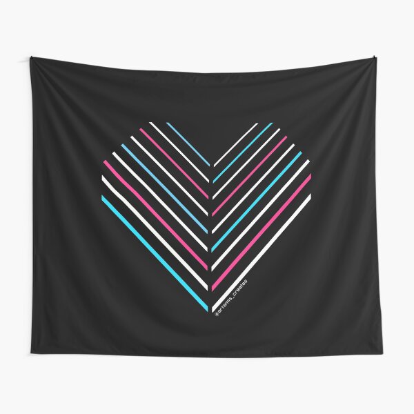 Neon Trans Heart Tapestry