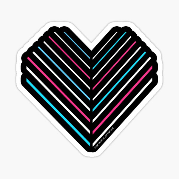 Neon Trans Heart Sticker