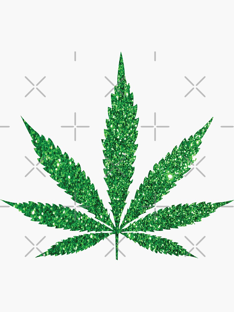 "Green Glitter Pot Leaf" Sticker for Sale by xtinaxoxo3 Redbubble