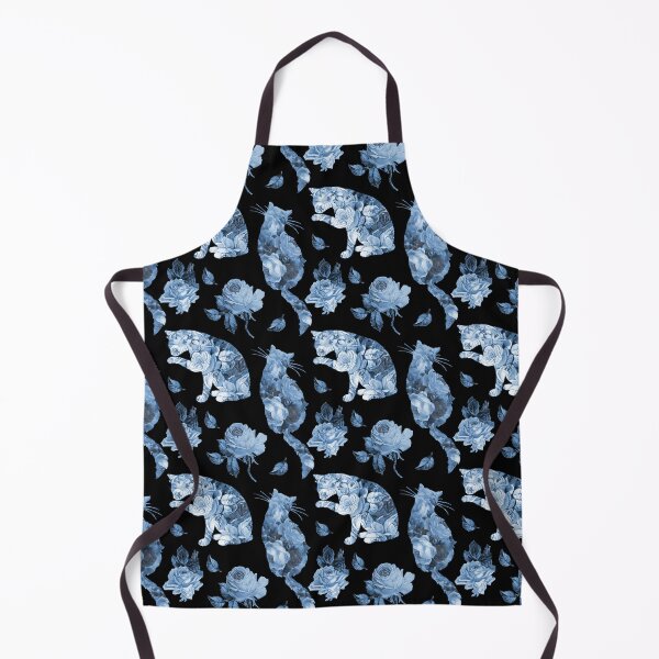 Item preview, Rose Kitties Blue Black Floral designed and sold by 13Moons.