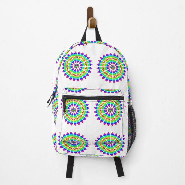 Item preview, Psychedelic Rainbow Stained Glass Flower Mandala designed and sold by Deborah Camp.