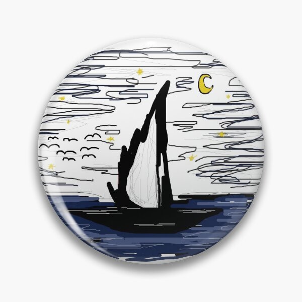 Artikelvorschau, Boot mitten in der Nacht auf dem Meer entworfen und verkauft von lexynlee.