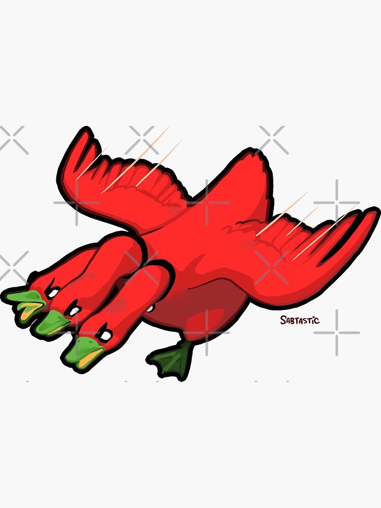 Thumbnail 3 of 3, Sticker, Goose Cerberus designed and sold by Sabtastic.