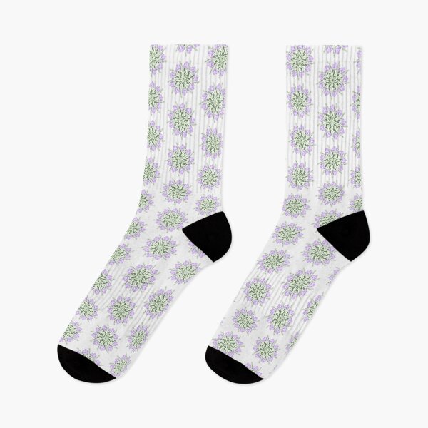 Item preview, Lavender Purple & Olive Green Round Spiral Floral Print designed and sold by TGIYHome.