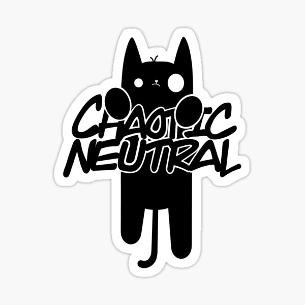 Item preview, Chaotic Neutral Cat designed and sold by RetroTeeTime.