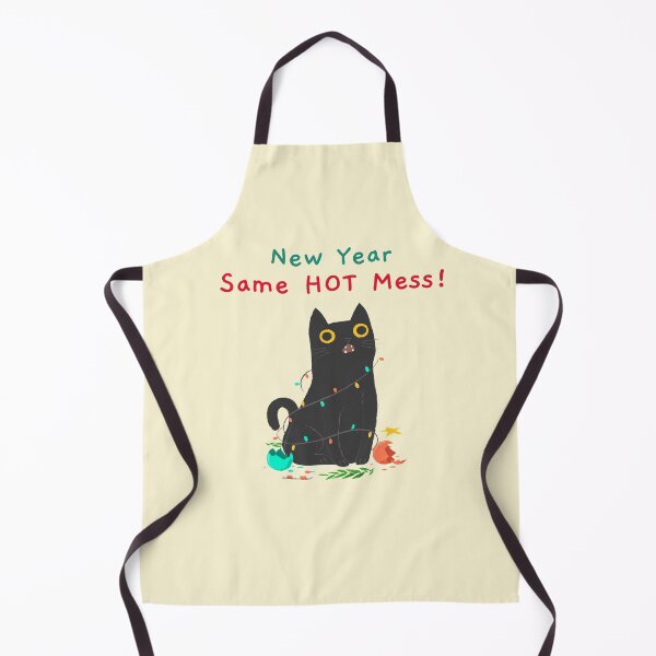 Artikelvorschau, New Year Same Hot Mess Cat Lustig entworfen und verkauft von Life Is Beautiful.