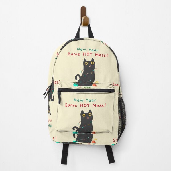 Item preview, New Year Same Hot Mess Cat Funny designed and sold by Life Is Beautiful.