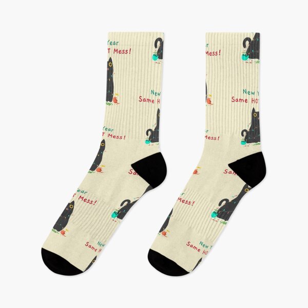 Item preview, New Year Same Hot Mess Cat Funny designed and sold by Life Is Beautiful.