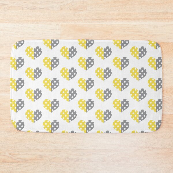 Item preview, COLOR OF THE YEAR 2021 - ULTIMATE GRAY AND ILLUMINATING YELLOW POLKA DOT HEART HEART  designed and sold by Iskybibblle.