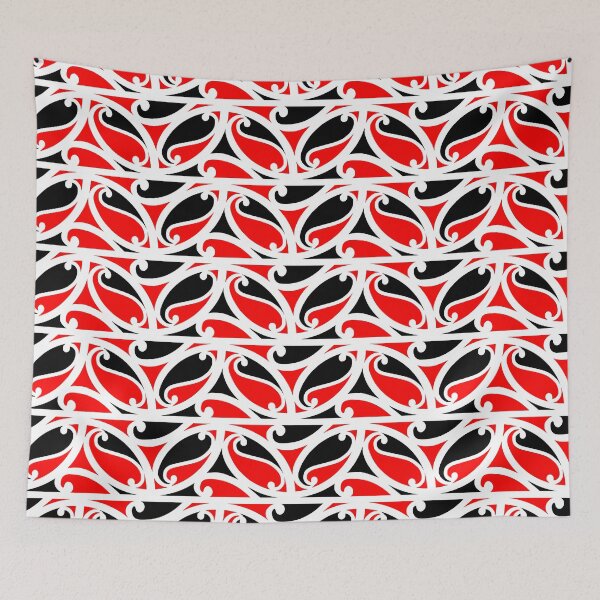 Item preview, Kowhaiwhai Pattern, Flower, Version 4, Red Large designed and sold by MY NEW ZEALAND.