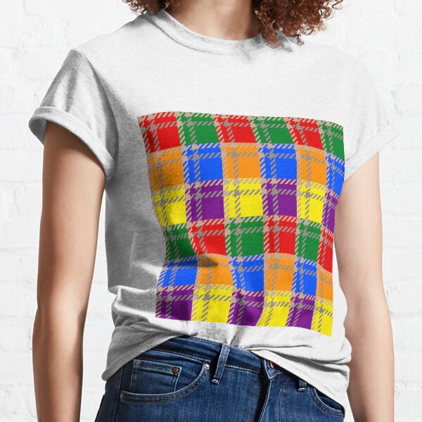 Handmade Rainbow Plaid Cotton Flannel Shirt Color Block Tie Dye Gay Pride