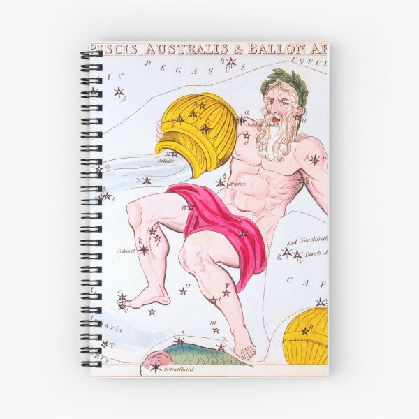 Item preview, Antique Constellation Map of Aquarius, Piscis Austrinus, Globus Aerostaticus designed and sold by VintageArchive.