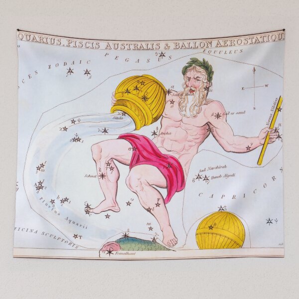 Item preview, Antique Constellation Map of Aquarius, Piscis Austrinus, Globus Aerostaticus designed and sold by VintageArchive.