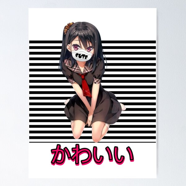 Item preview, Cute Anime Girl with Mask, Manga Japanese Futoku, Vaporwave Cyberpunk Anime   designed and sold by BitcoinBros.