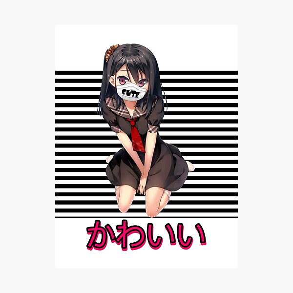 Item preview, Cute Anime Girl with Mask, Manga Japanese Futoku, Vaporwave Cyberpunk Anime   designed and sold by BitcoinBros.