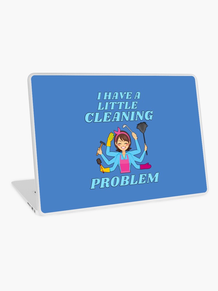 Thumbnail 1 of 2, Laptop Skin, Little Cleaning Problem Busy Mom Housework Fun designed and sold by SavvyCleaner.