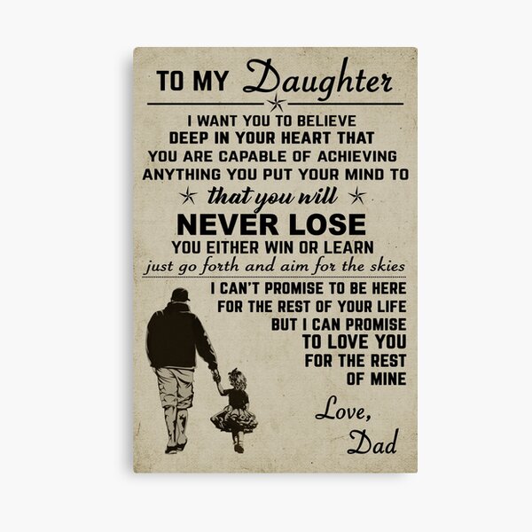 To My Daughter, Special Gift For Daughter From Dad Canvas Print