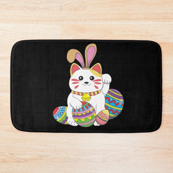 Item preview, Kawaii Happy Easter Maneki Neko designed and sold by YueHeng Creates ⭐⭐⭐⭐⭐.