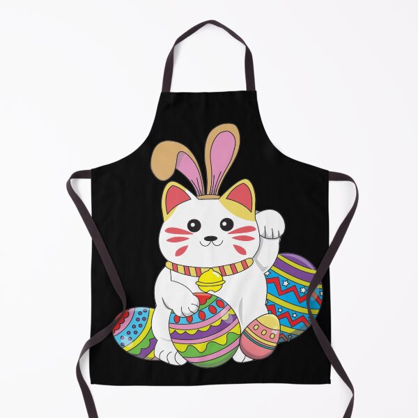 Item preview, Kawaii Happy Easter Maneki Neko designed and sold by YueHeng Creates ⭐⭐⭐⭐⭐.