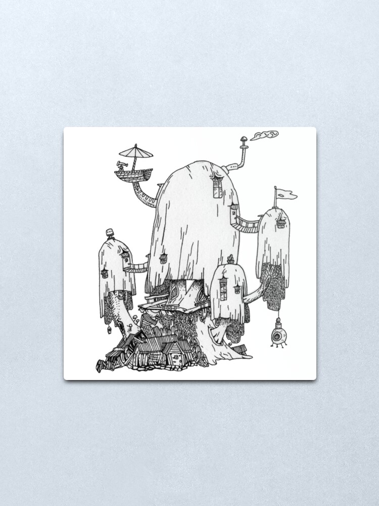 Alternate view of Adventure Time Treehouse - Hand-drawn Metal Print