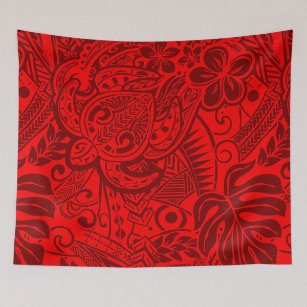 Item preview, Polynesian Red Tribal Turtle designed and sold by sunnthreads.