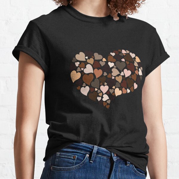 Diversity Hearts in Skin Tones and Melanin Colors, Love Everyone in Humanity with Inclusion and Kindness Classic T-Shirt