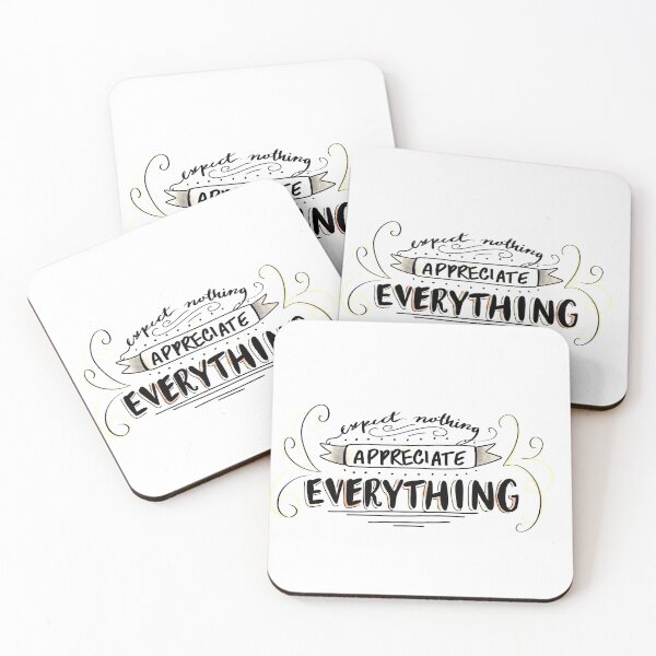 Item preview, "Expect nothing appreciate everything" quote designed and sold by Danielle Silver.