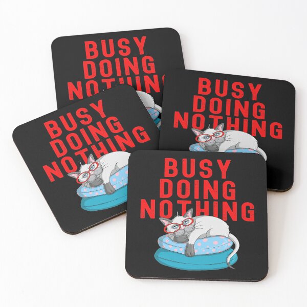 Item preview, Busy Doing Nothing in Red With Lazy Cat designed and sold by ecdato.