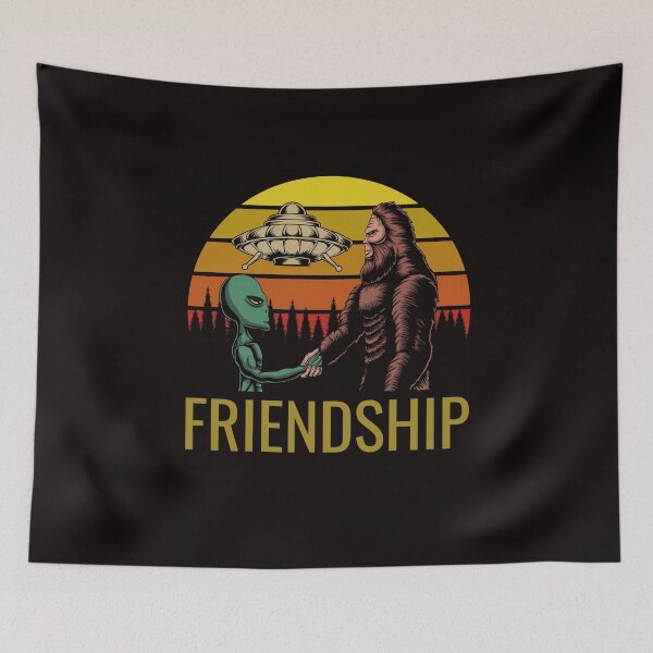 Item preview, Bigfoot & Alien "Friendship" designed and sold by The Masked Designer.