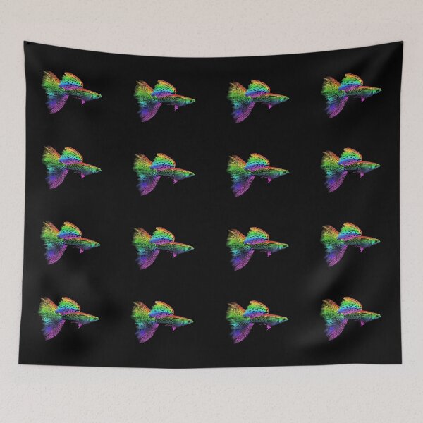 Item preview, Guppy Stickers, Rainbow Colorful Fantail Fish Pack of 16 designed and sold by Handstand365.