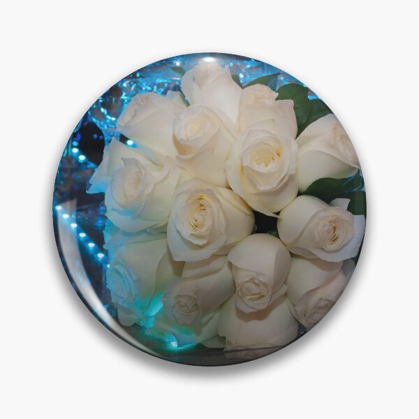 Item preview, bouquet of white roses on a blue backlit background designed and sold by nataliavavilina.