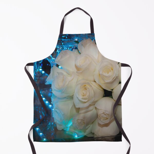 Item preview, bouquet of white roses on a blue backlit background designed and sold by nataliavavilina.