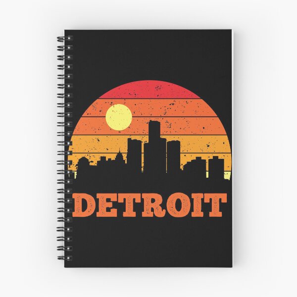 Item preview, Detroit City Skyscraper Skylines Vintage Sunset Retro Silhouette designed and sold by 24FAHSION.