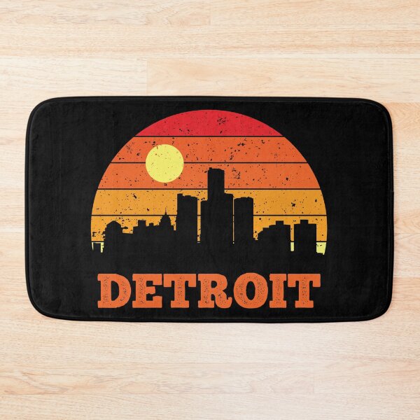 Item preview, Detroit City Skyscraper Skylines Vintage Sunset Retro Silhouette designed and sold by 24FAHSION.