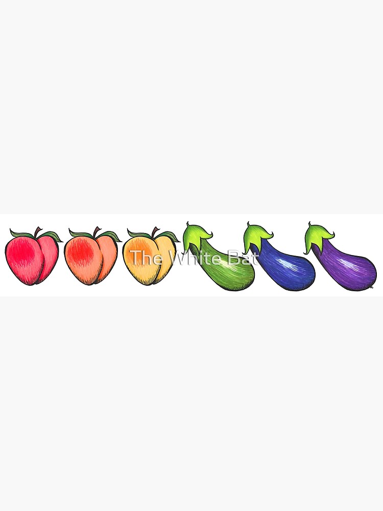 "Rainbow Peach and Eggplant Emojis Gay Pride Versatile
