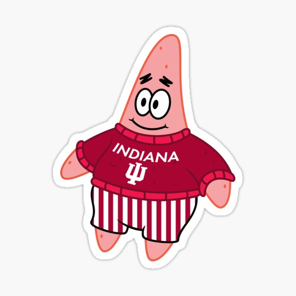Patrick Star Indiana Hoosier Sticker