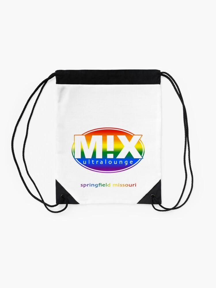 Alternate view of Mix Ultralounge Rainbow Logo on Black Drawstring Bag