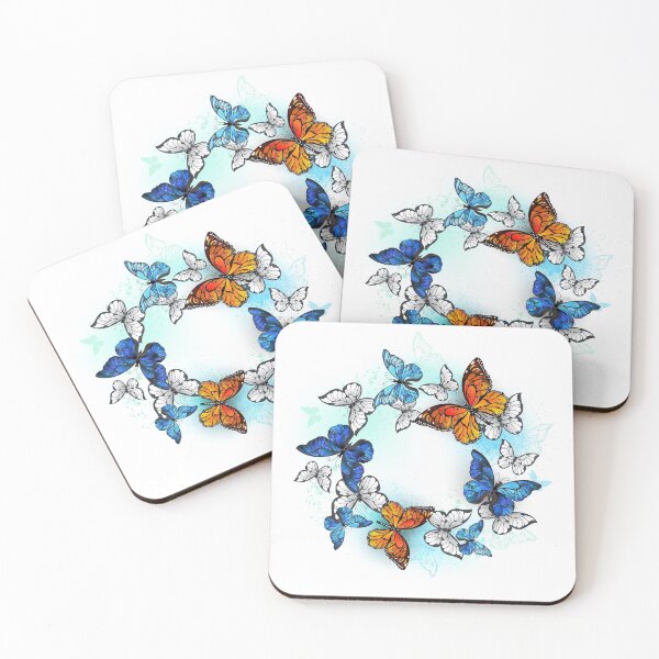 Item preview, Round Frame with Monarchs and Morpho designed and sold by Blackmoon9.